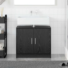 Badkamer Kast Zwart Eiken 63 x 29 x 55 cm Bewerkt hout
