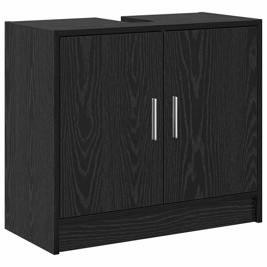 Badkamer Kast Zwart Eiken 63 x 29 x 55 cm Bewerkt hout