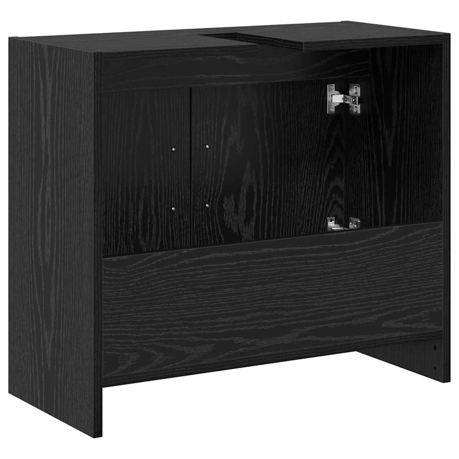 Badkamer Kast Zwart Eiken 63 x 29 x 55 cm Bewerkt hout