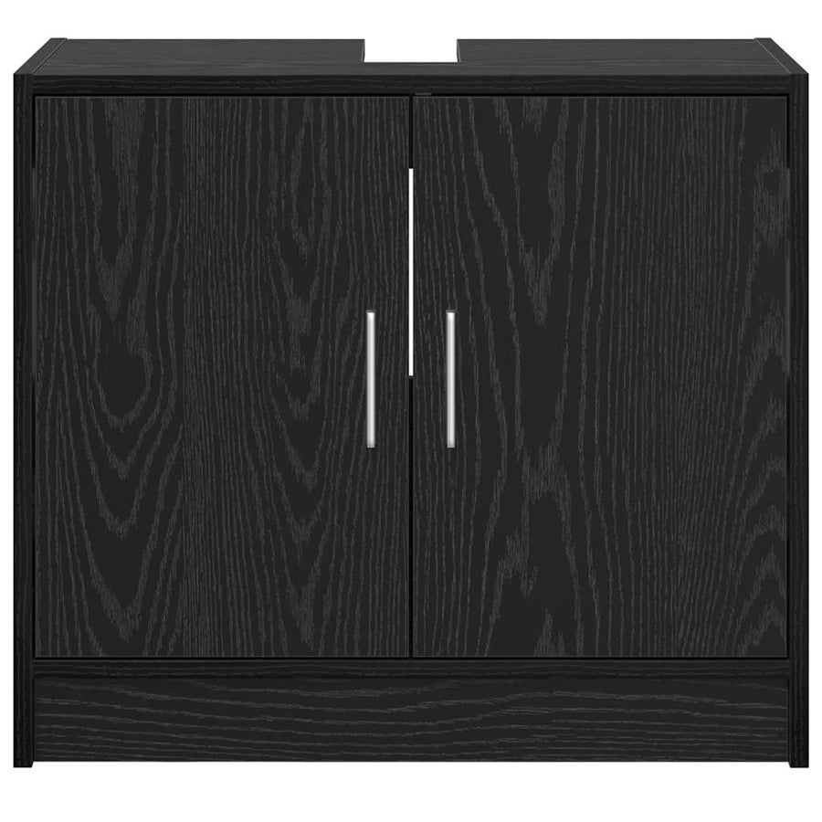 Badkamer Kast Zwart Eiken 63 x 29 x 55 cm Bewerkt hout