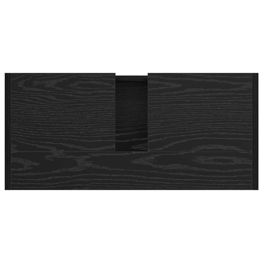 Badkamer Kast Zwart Eiken 63 x 29 x 55 cm Bewerkt hout