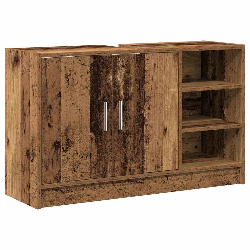 Badkamerkast met plank Oud Hout 90 x 29 x 55 cm Bewerkt hout