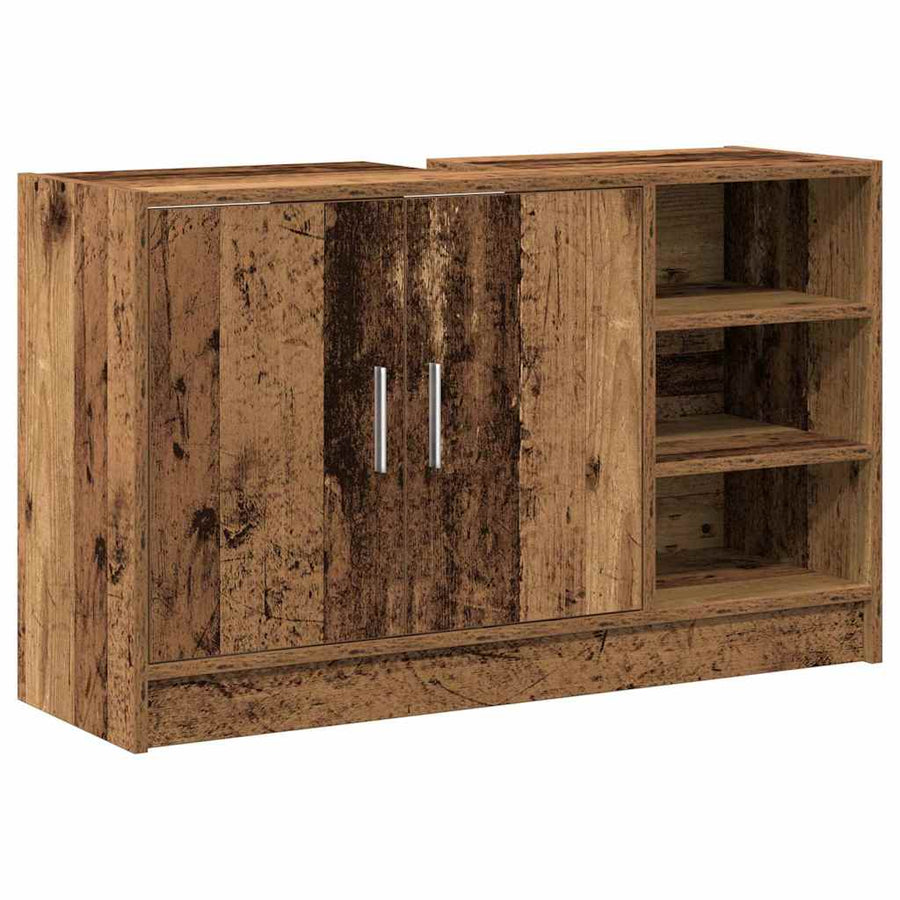 Badkamerkast met plank Oud Hout 90 x 29 x 55 cm Bewerkt hout