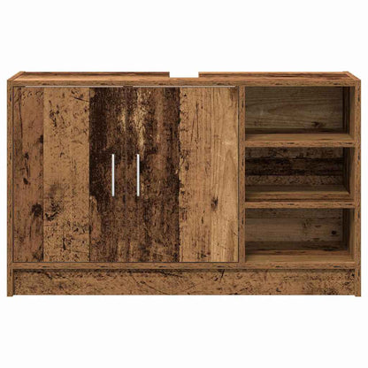 Badkamerkast met plank Oud Hout 90 x 29 x 55 cm Bewerkt hout