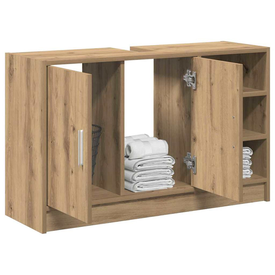 Badkamerkast Artisan Eiken 90 x 29 x 55 cm Bewerkt hout