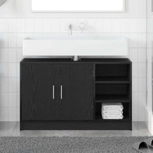 Badkamerkast met plank Zwart Eiken 90 x 29 x 55 cm Bewerkt hout