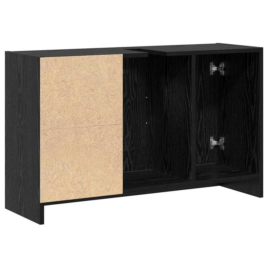 Badkamerkast met plank Zwart Eiken 90 x 29 x 55 cm Bewerkt hout