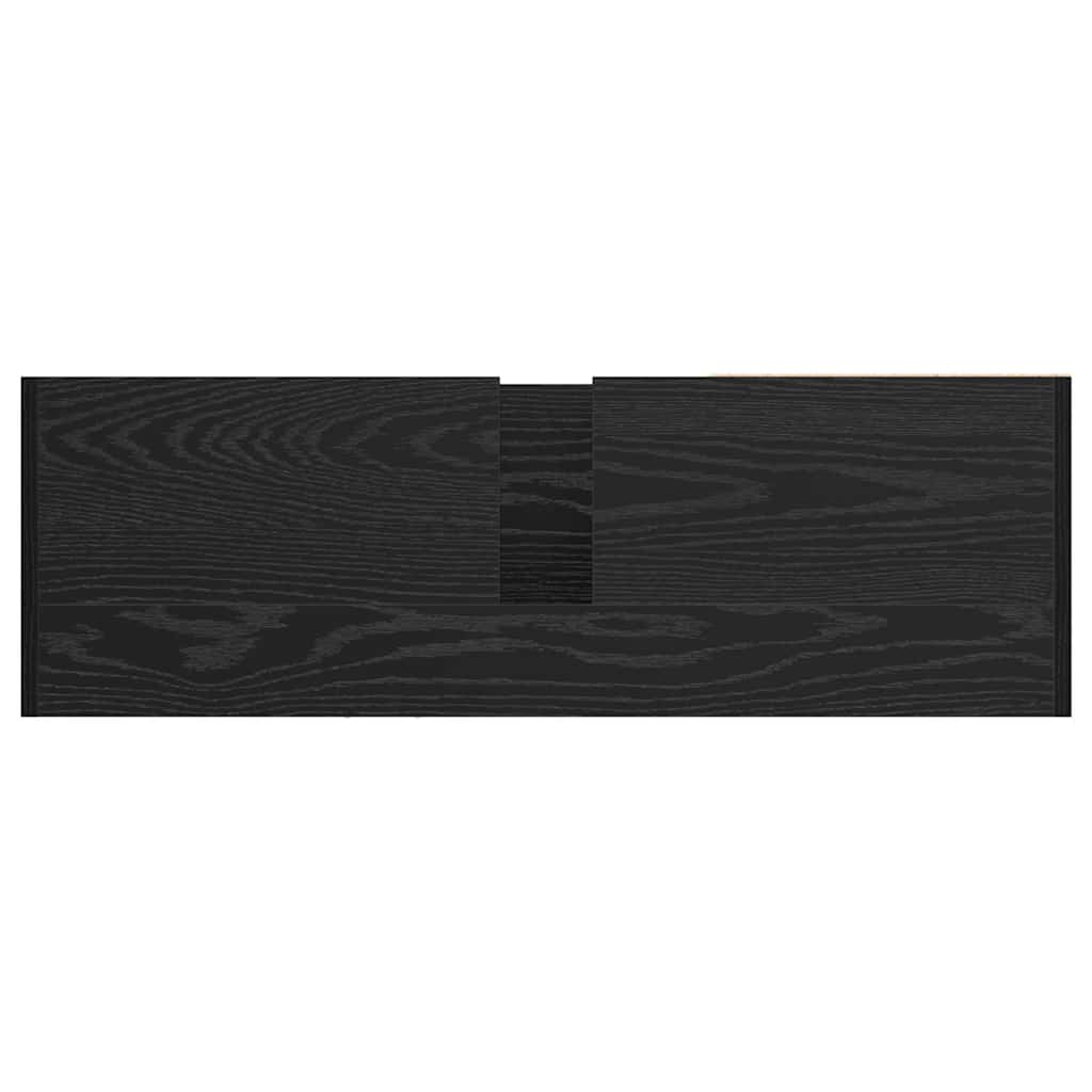 Badkamerkast met plank Zwart Eiken 90 x 29 x 55 cm Bewerkt hout