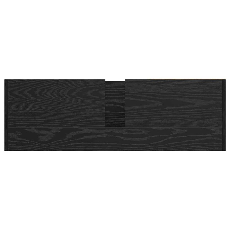 Badkamerkast met plank Zwart Eiken 90 x 29 x 55 cm Bewerkt hout