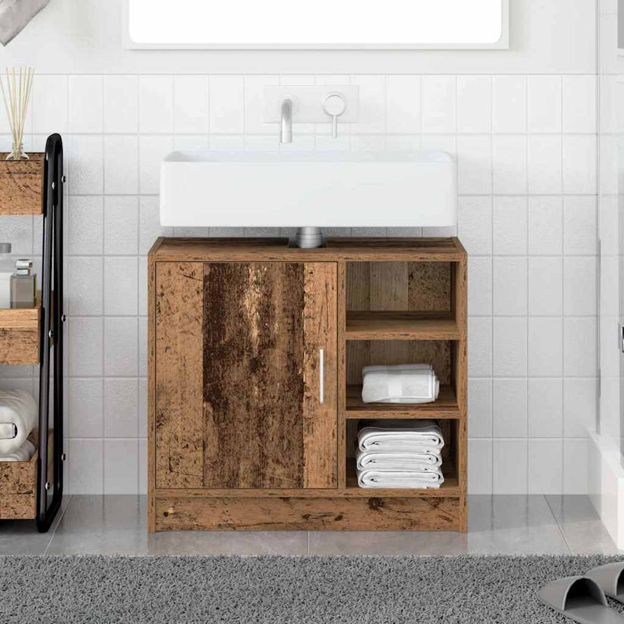 Badkamerkast met plank Oud Hout 63 x 29 x 55 cm Bewerkt hout