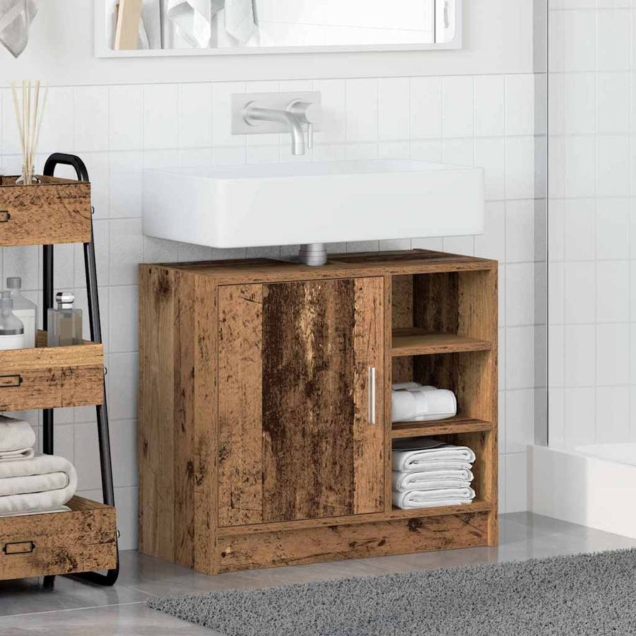 Badkamerkast met plank Oud Hout 63 x 29 x 55 cm Bewerkt hout