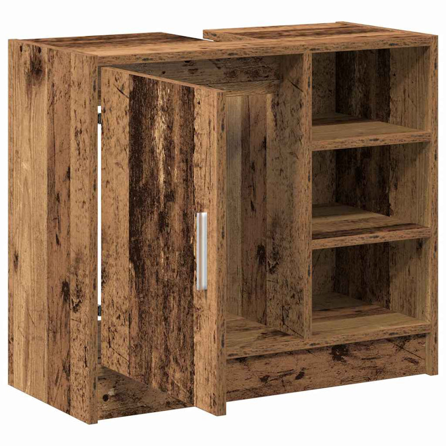 Badkamerkast met plank Oud Hout 63 x 29 x 55 cm Bewerkt hout