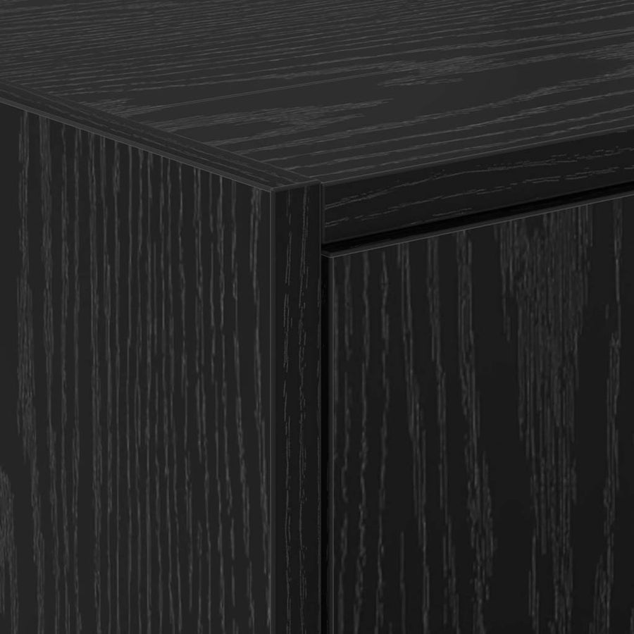 Badkamerkast met plank Zwart Eiken 63 x 29 x 55 cm Bewerkt hout