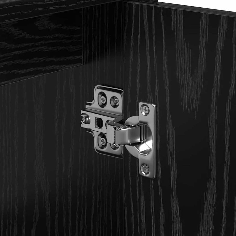 Badkamerkast met plank Zwart Eiken 63 x 29 x 55 cm Bewerkt hout