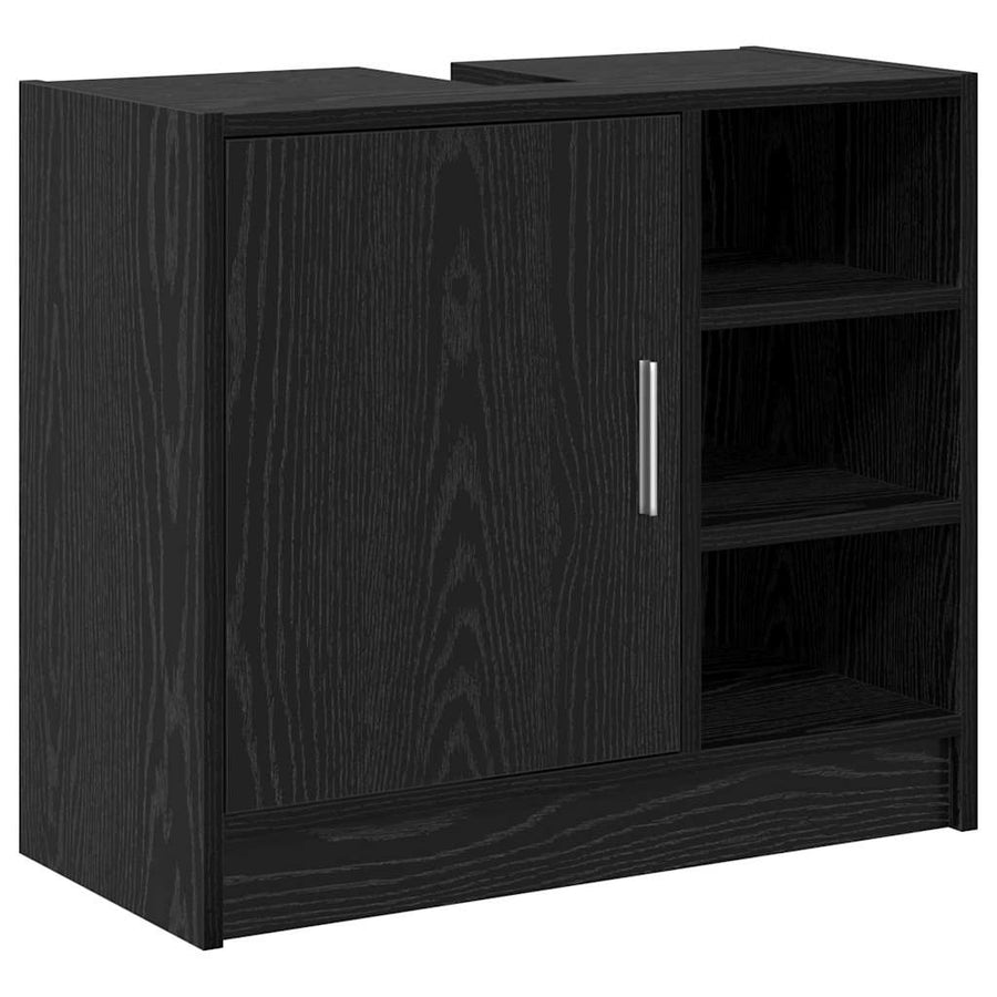 Badkamerkast met plank Zwart Eiken 63 x 29 x 55 cm Bewerkt hout