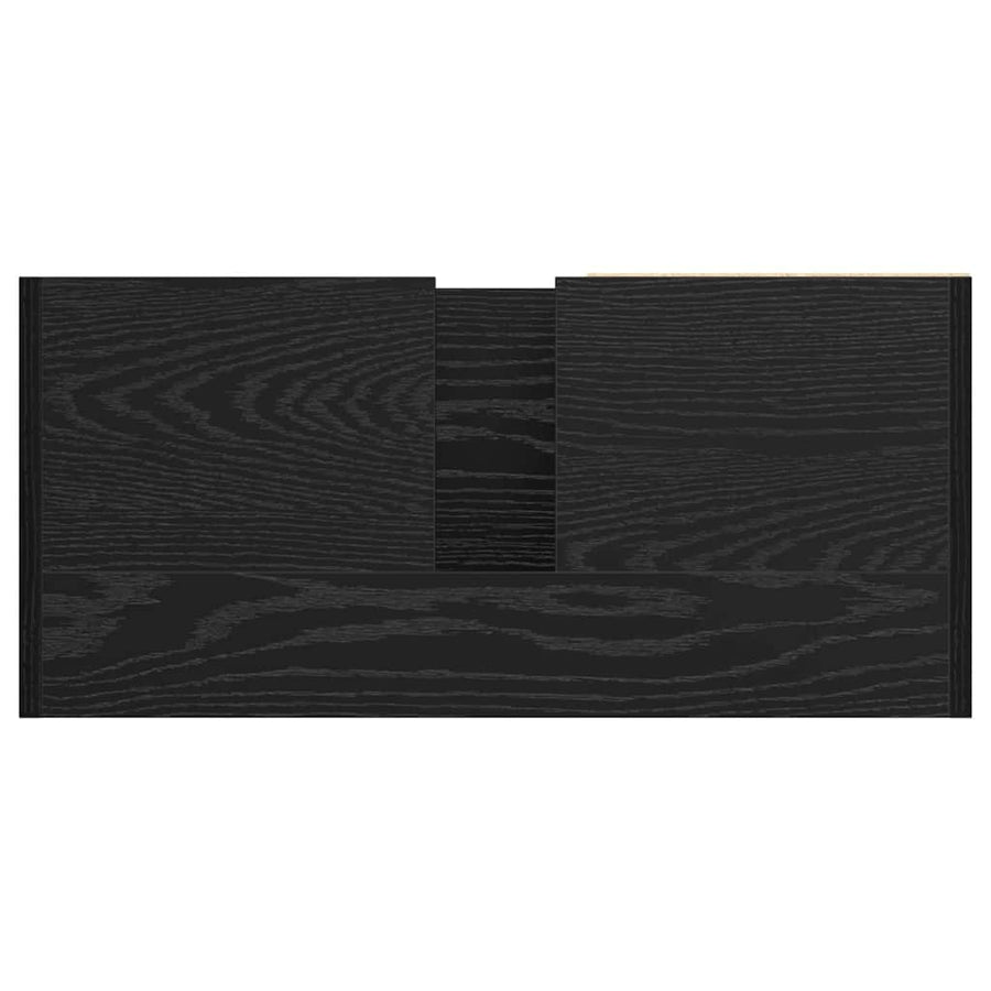 Badkamerkast met plank Zwart Eiken 63 x 29 x 55 cm Bewerkt hout