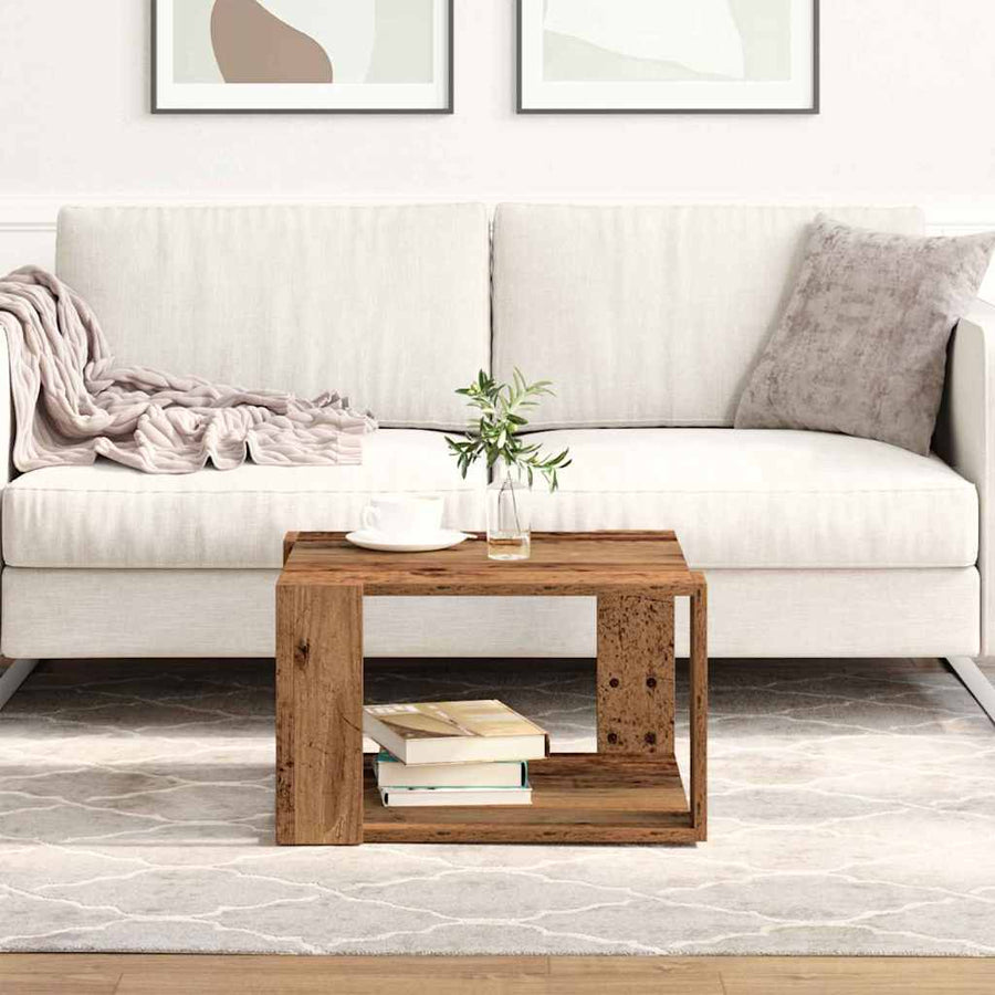 Salontafel Oud Hout 51,5 x 51,5 x 30 cm Bewerkt hout