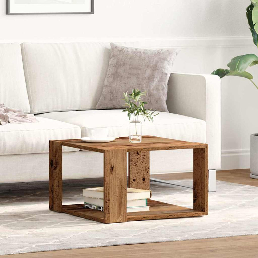 Salontafel Oud Hout 51,5 x 51,5 x 30 cm Bewerkt hout