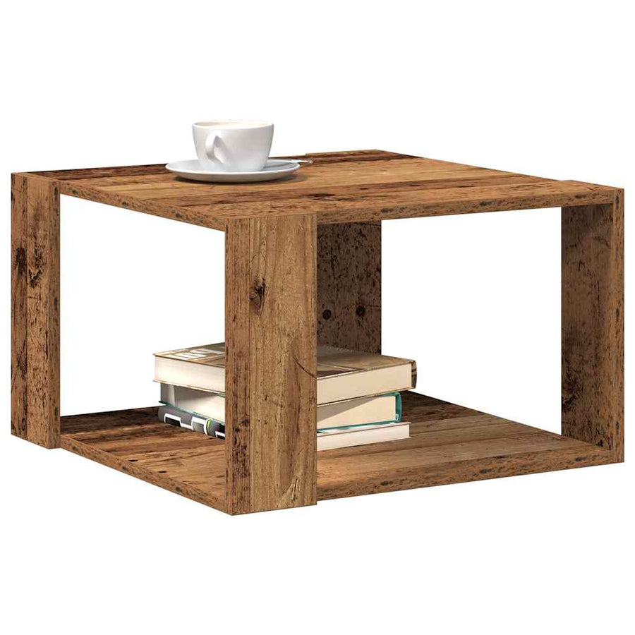 Salontafel Oud Hout 51,5 x 51,5 x 30 cm Bewerkt hout