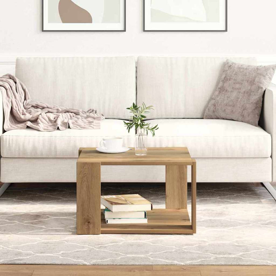 Salontafel Artisan Eiken 51,5 x 51,5 x 30 cm Bewerkt hout