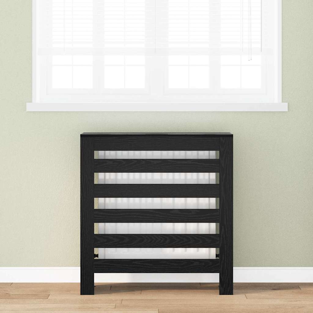 Radiatorafdekking Zwart Eiken 78 x 20 x 82 cm Bewerkt hout