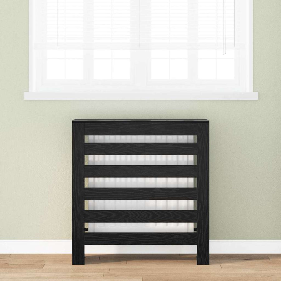 Radiatorafdekking Zwart Eiken 78 x 20 x 82 cm Bewerkt hout