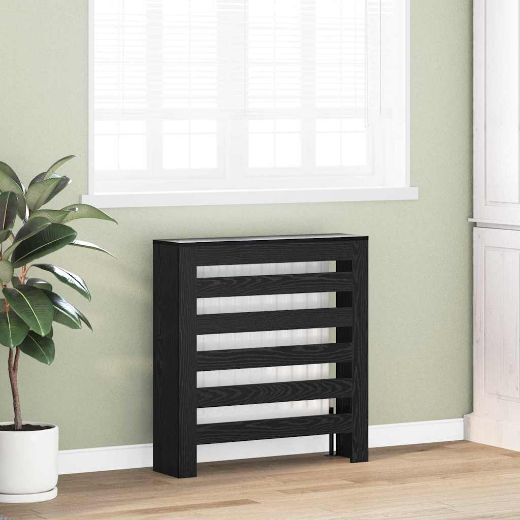 Radiatorafdekking Zwart Eiken 78 x 20 x 82 cm Bewerkt hout