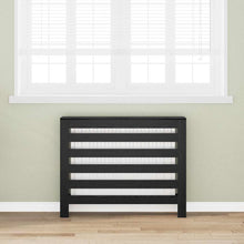 Radiatorafdekking Zwart Eiken 104 x 20 x 82 cm Bewerkt hout