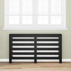 Radiator Cover Black Oak 149 x 20 x 82 cm Engineered Wood