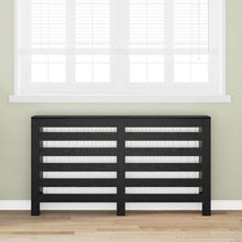 Radiatorafdekking Zwart Eiken 149 x 20 x 82 cm Bewerkt hout