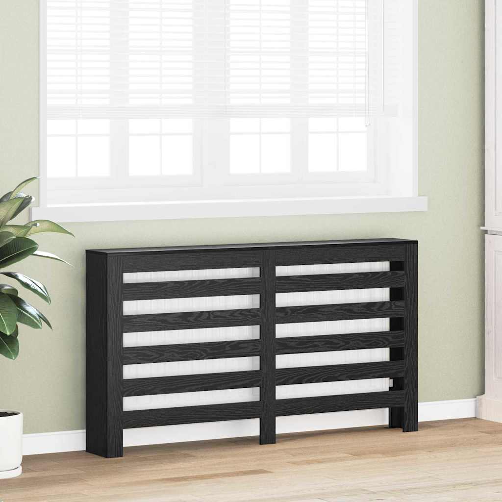 Radiatorafdekking Zwart Eiken 149 x 20 x 82 cm Bewerkt hout