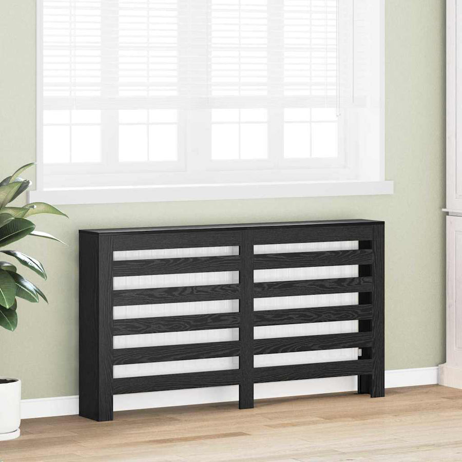 Radiatorafdekking Zwart Eiken 149 x 20 x 82 cm Bewerkt hout