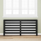 Radiator Cover Black Oak 175 x 20 x 82 cm Engineered Wood