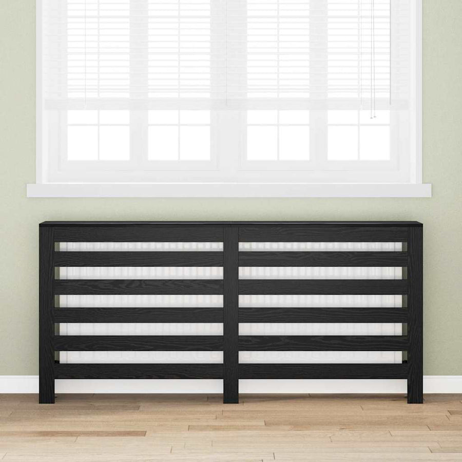 Radiatorafdekking Zwart Eiken 175 x 20 x 82 cm Bewerkt hout