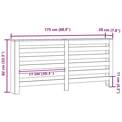 Radiatorafdekking Zwart Eiken 175 x 20 x 82 cm Bewerkt hout