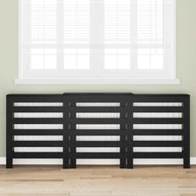Radiatorafdekking Zwart Eiken 205 x 21,5 x 83,5 cm Bewerkt hout