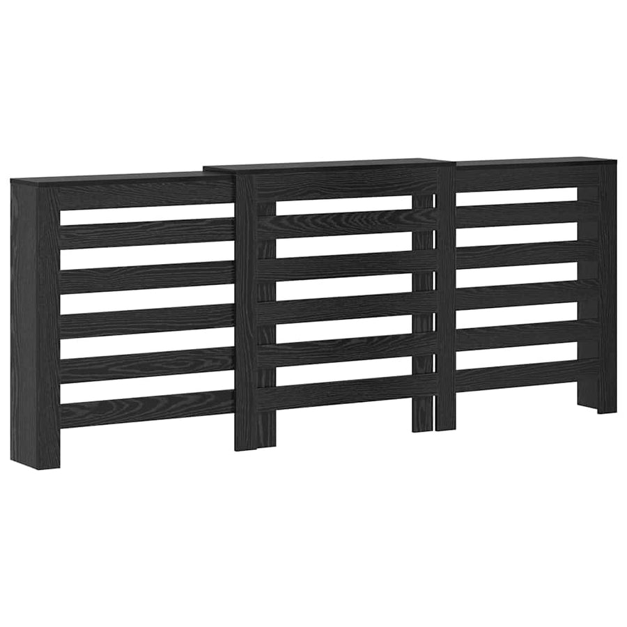 Radiatorafdekking Zwart Eiken 205 x 21,5 x 83,5 cm Bewerkt hout