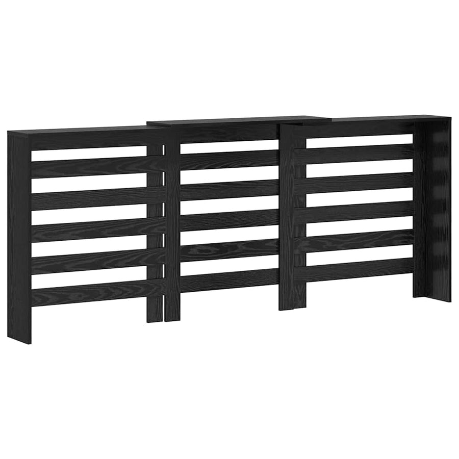 Radiatorafdekking Zwart Eiken 205 x 21,5 x 83,5 cm Bewerkt hout