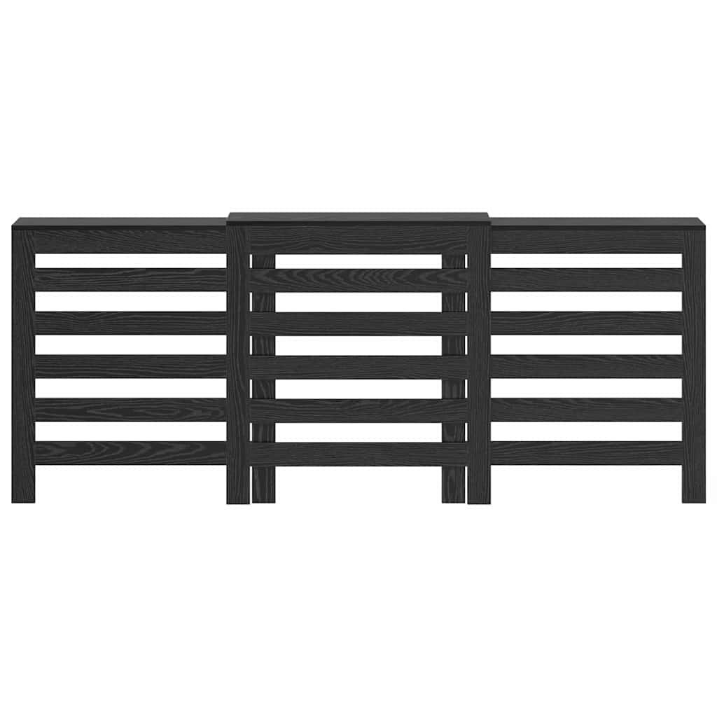 Radiatorafdekking Zwart Eiken 205 x 21,5 x 83,5 cm Bewerkt hout