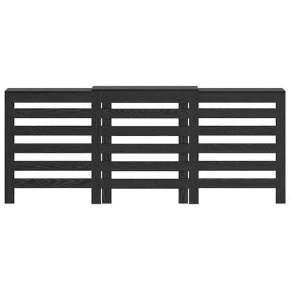 Radiatorafdekking Zwart Eiken 205 x 21,5 x 83,5 cm Bewerkt hout
