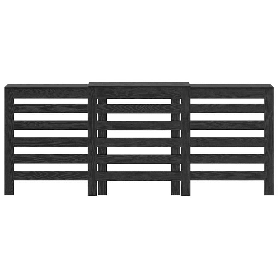 Radiatorafdekking Zwart Eiken 205 x 21,5 x 83,5 cm Bewerkt hout