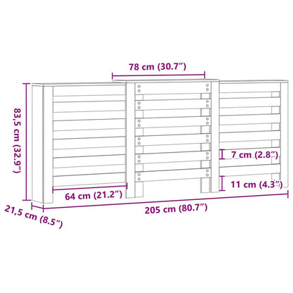 Radiatorafdekking Zwart Eiken 205 x 21,5 x 83,5 cm Bewerkt hout