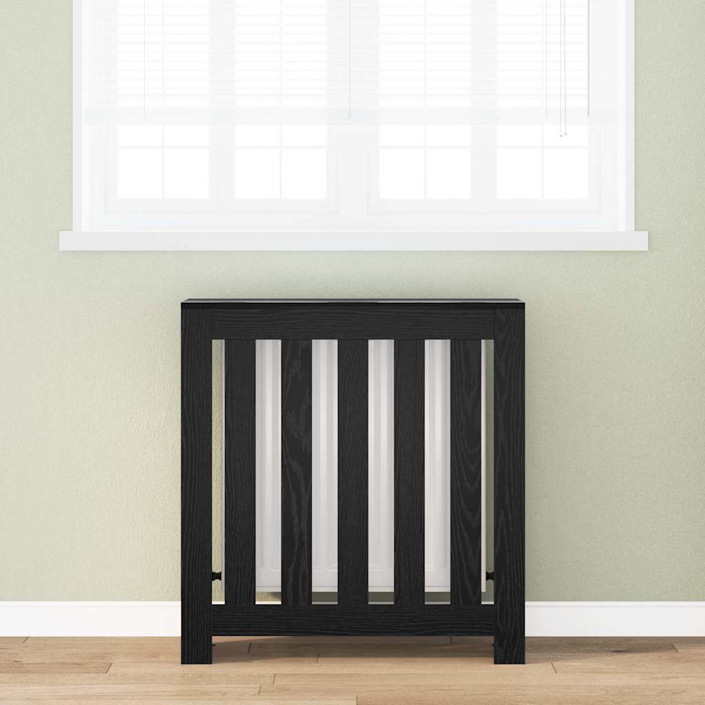 Radiatorafdekking Zwart Eiken 78 x 20 x 82 cm Bewerkt hout