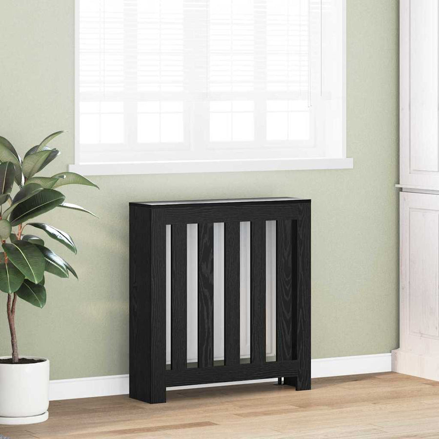 Radiatorafdekking Zwart Eiken 78 x 20 x 82 cm Bewerkt hout