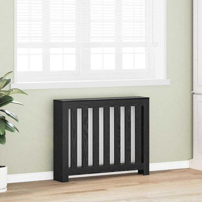 Radiatorafdekking Zwart Eiken 104 x 20 x 82 cm Bewerkt hout