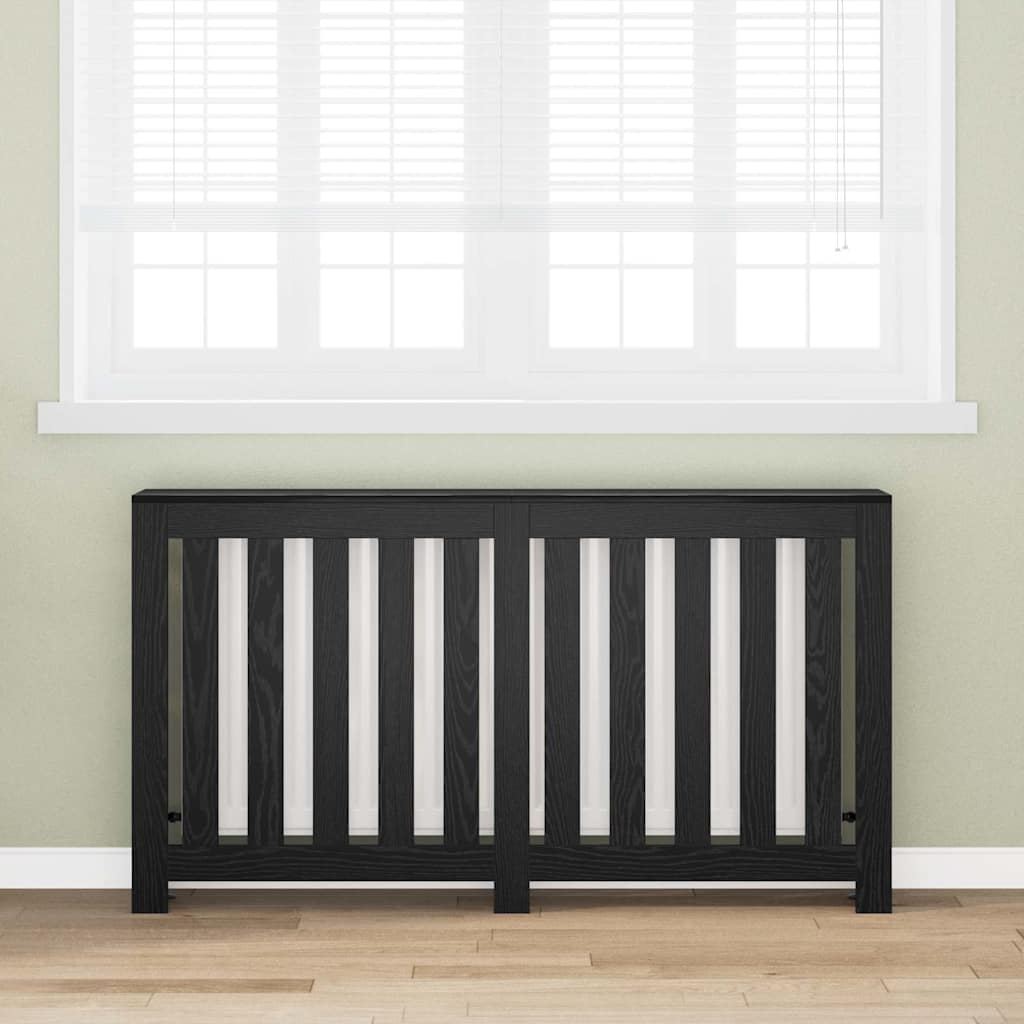 Radiatorafdekking Zwart Eiken 149 x 20 x 82 cm Bewerkt hout