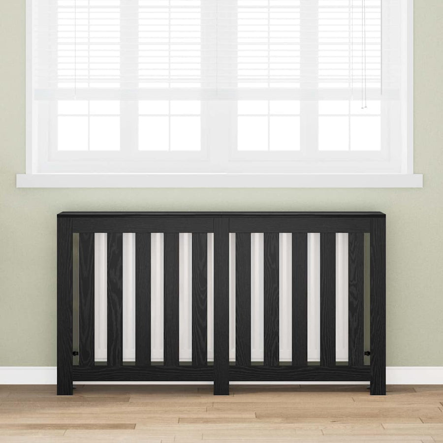 Radiatorafdekking Zwart Eiken 149 x 20 x 82 cm Bewerkt hout