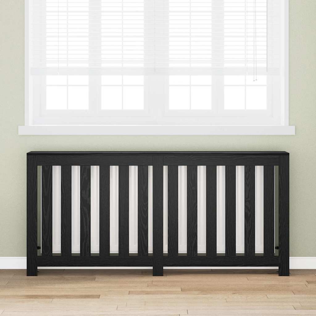 Radiatorafdekking Zwart Eiken 175 x 20 x 82 cm Bewerkt hout