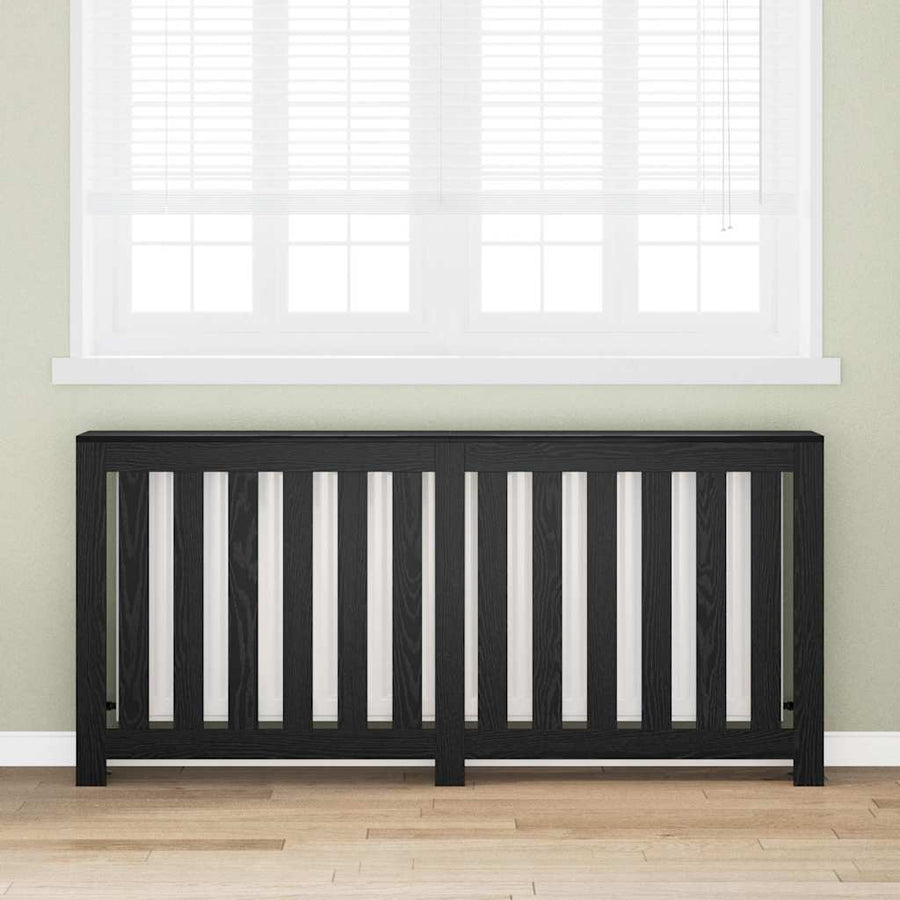 Radiatorafdekking Zwart Eiken 175 x 20 x 82 cm Bewerkt hout