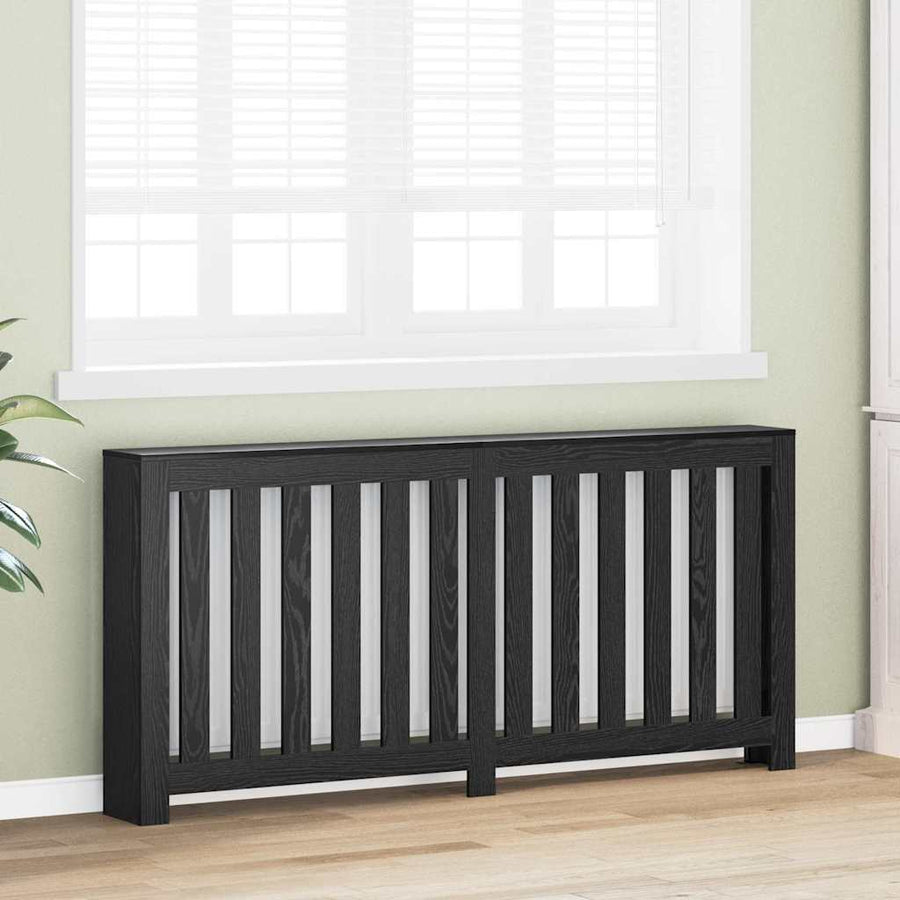 Radiatorafdekking Zwart Eiken 175 x 20 x 82 cm Bewerkt hout
